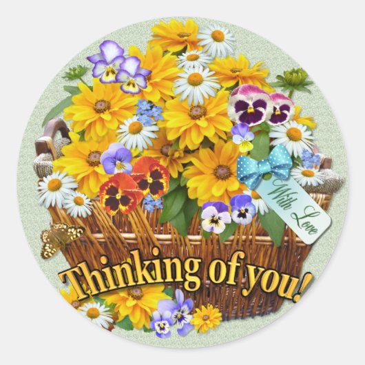 Sticker Rond Panier floral (Devant)