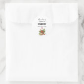 Sticker Rond Panier mignonne plein de fraises Bougie (Sac)