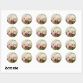 Sticker Rond Panier rose (Feuille)