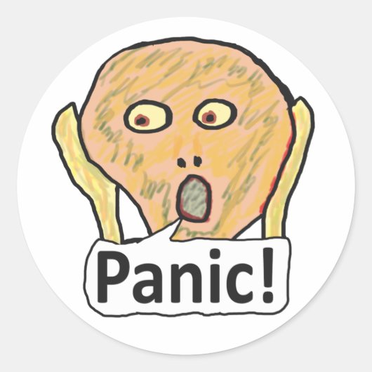 Sticker Rond Panique ! (Devant)