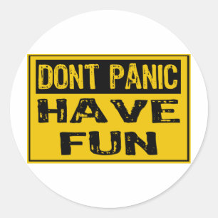 Sticker Rond Panique de point - Joyeux - Jaune / Noir