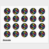 Sticker Rond Panneau arc-en-ciel Om (Feuille)