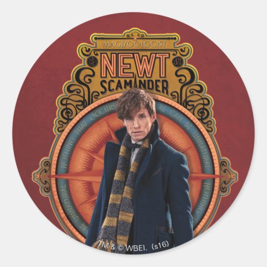 Sticker Rond Panneau Art nouveau permanent NEWT SCAMANDER™ (Devant)