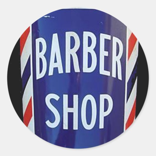 Sticker Rond Panneau barbier vintage (Devant)