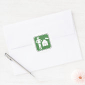 Sticker Rond Panneau Camping vintage (Enveloppe)