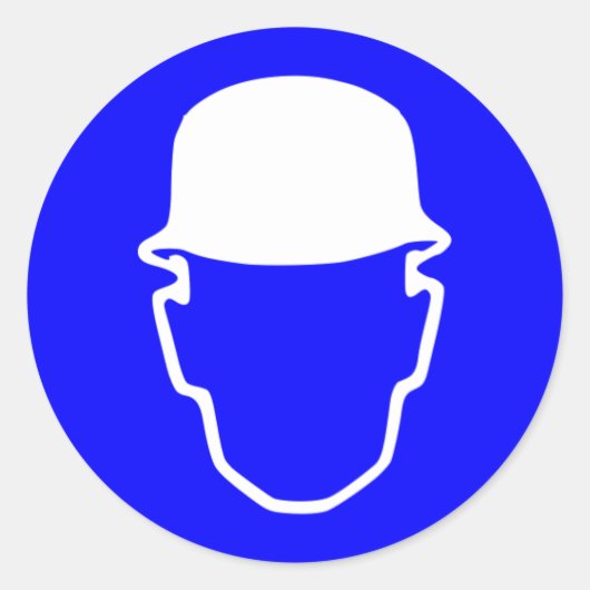 Sticker Rond Panneau Casque de Protection (Devant)
