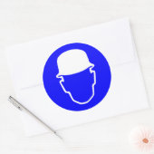 Sticker Rond Panneau Casque de Protection (Enveloppe)