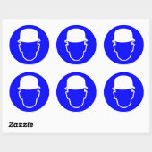 Sticker Rond Panneau Casque de Protection (Feuille)