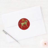 Sticker Rond Panneau chinois Zodiac : Cheval (Enveloppe)