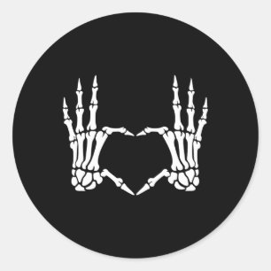 Sticker Rond Panneau Coeur Mains Retro Costume Halloween Femmes