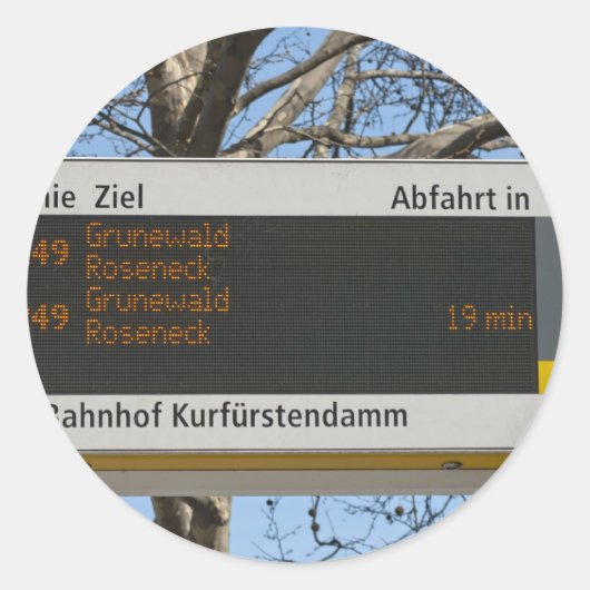 Sticker Rond Panneau d'arrêt de bus à Berlin (Devant)