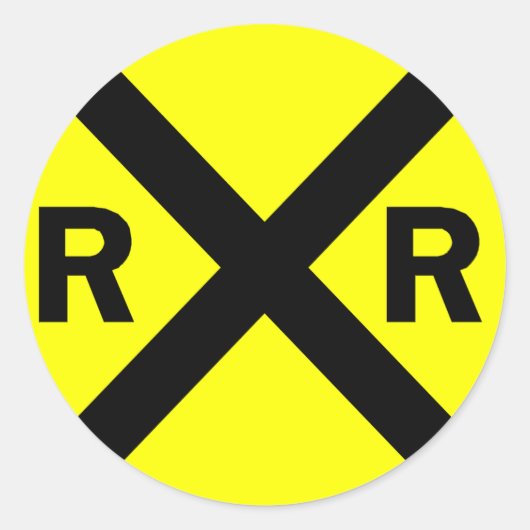Sticker Rond Panneau de croisement ferroviaire rond (Devant)