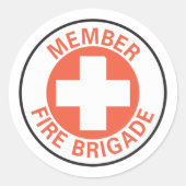 Sticker Rond Panneau de la brigade des pompiers (Devant)