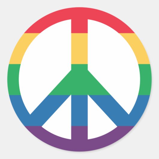 Sticker Rond Panneau de l'autocollant Rainbow Pride Peace (Devant)