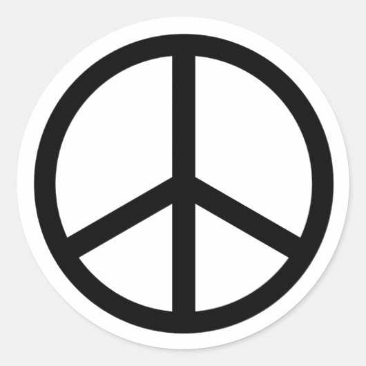 Sticker Rond Panneau de paix (Devant)