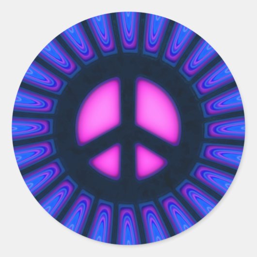 Sticker Rond Panneau de paix (Devant)