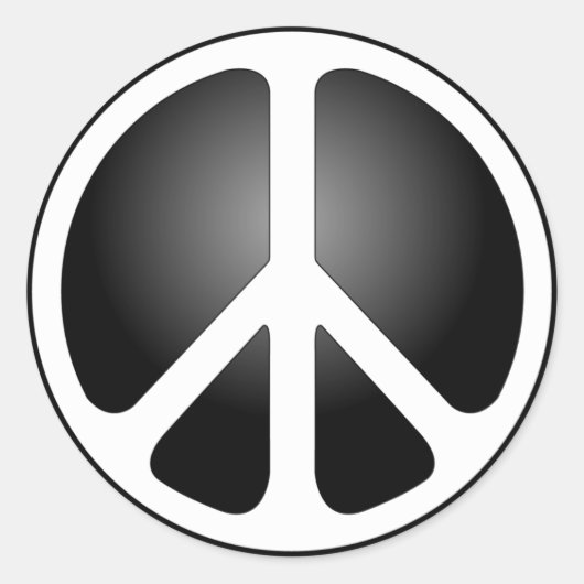 Sticker Rond Panneau de paix (Devant)