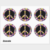 Sticker Rond Panneau de paix (Feuille)