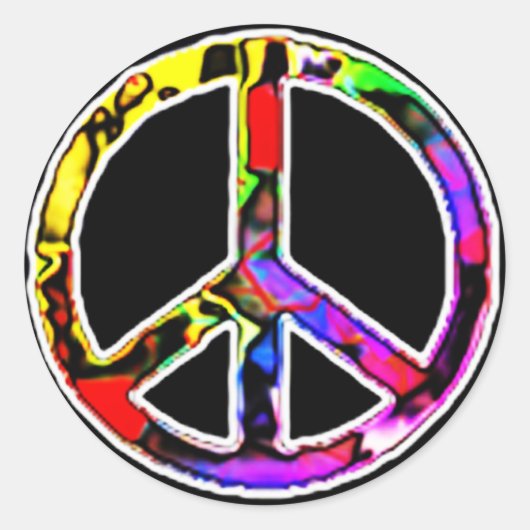 Sticker Rond Panneau de paix (Devant)