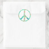 Sticker Rond Panneau de paix avec conception géométrique fracti (Sac)