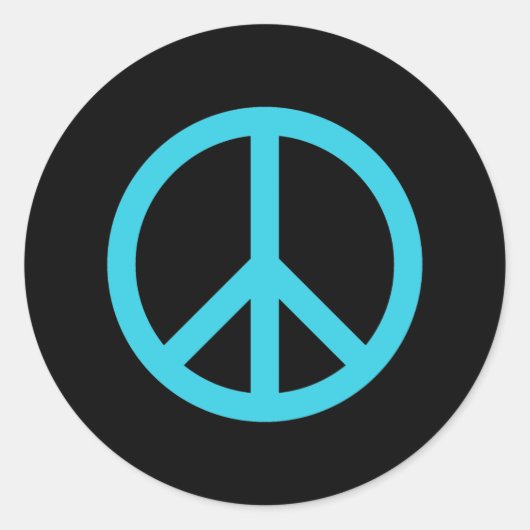 Sticker Rond Panneau de paix bleu (Devant)