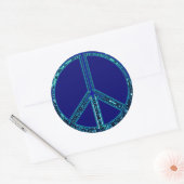 Sticker Rond Panneau de paix bleu (Enveloppe)