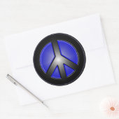 Sticker Rond Panneau de paix bleu (Enveloppe)
