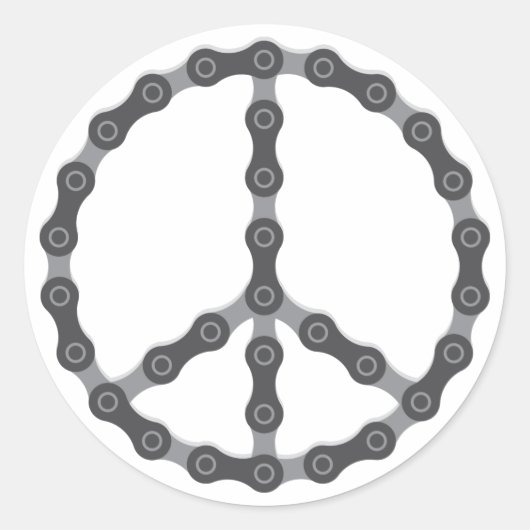 Sticker Rond Panneau de paix de chaîne (Devant)