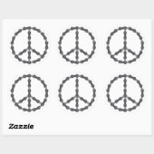 Sticker Rond Panneau de paix de chaîne (Feuille)