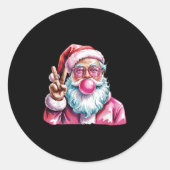Sticker Rond Panneau de Paix de Noël Main Santa Claus Nk Bubble (Devant)