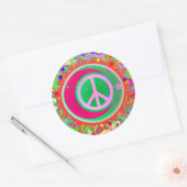Sticker Rond Panneau de Paix, Lune, Étoiles & Tout (Enveloppe)