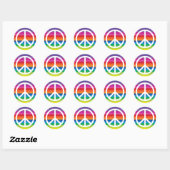 Sticker Rond Panneau de paix Rainbow (Feuille)