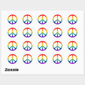 Sticker Rond Panneau de paix Rainbow (Feuille)