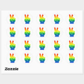 Sticker Rond Panneau de paix Rainbow (Feuille)