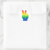 Sticker Rond Panneau de paix Rainbow (Sac)