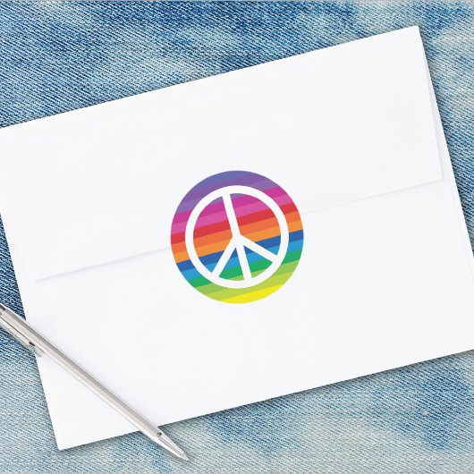 Sticker Rond Panneau de paix Rainbow