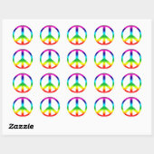 Sticker Rond Panneau de paix Rainbow (Feuille)