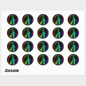 Sticker Rond Panneau de paix Rainbow (Feuille)