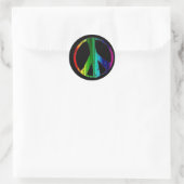 Sticker Rond Panneau de paix Rainbow (Sac)