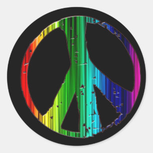 Sticker Rond Panneau de paix Rainbow