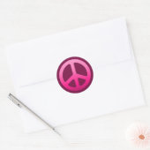Sticker Rond Panneau de paix rose (Enveloppe)