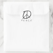 Sticker Rond Panneau de Paix : Scripts à main de bourgeon (Sac)