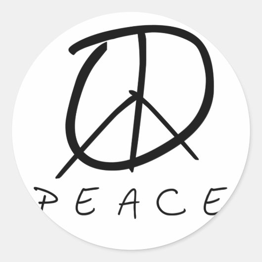 Sticker Rond Panneau de Paix : Scripts à main de bourgeon (Devant)