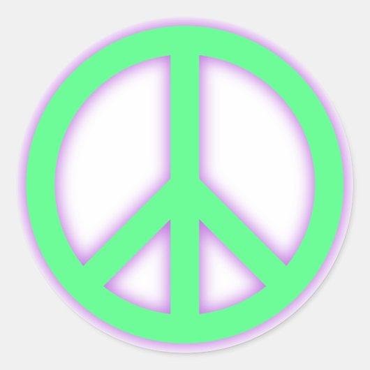 Sticker Rond Panneau de paix vert (Devant)