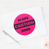 Sticker Rond Panneau de porte en verre Pink Attention (Enveloppe)