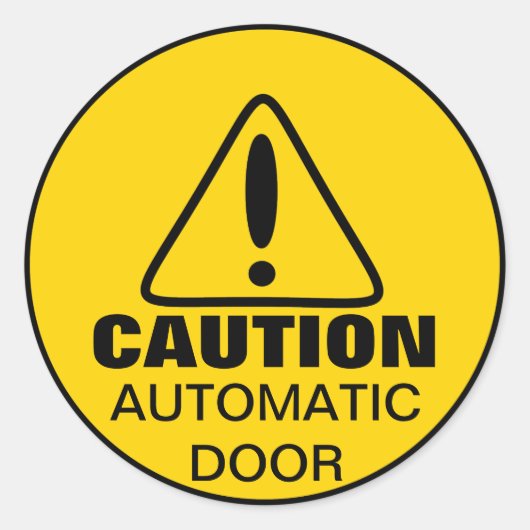 Sticker Rond Panneau de prudence Porte automatique (Devant)