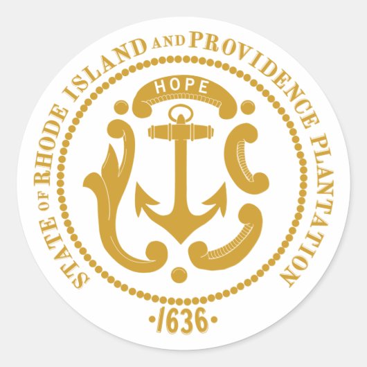Sticker Rond Panneau de Rhode Island (Devant)