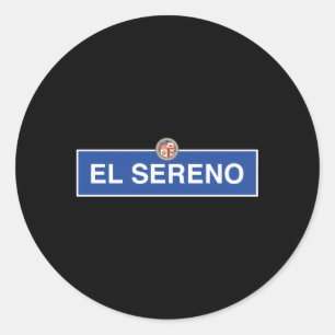 Sticker Rond Panneau de rue El Sereno Los Angeles Nela Californ