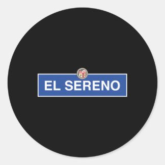 Sticker Rond Panneau de rue El Sereno Los Angeles Nela Californ