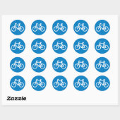 Sticker Rond Panneau de signalisation de voie cyclable bleu Sym (Feuille)